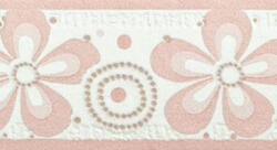 Jász-Iron Beige-barna-halvány rózsaszín margaréta mintás bordűr (227-071)