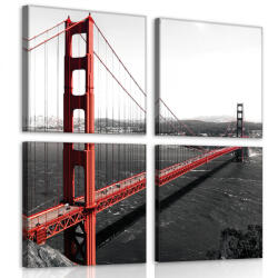 Consalnet Vászonkép 4 darabos, Golden Gate Bridge 50x50 cm méretben (C5-10085S20)