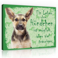Consalnet Vászonkép, Kutya - Ein Leben ohne Hündchen ist möglich, abel viel trauriger. , 80x60 cm méretben (C5-11439O6)