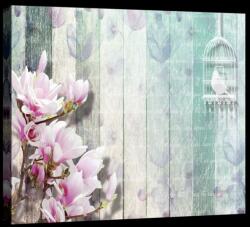 Consalnet Virágok deszka mintával, vászonkép, 60x40 cm méretben (C5-20173O4)