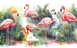 Consalnet Flamingók poszter, fotótapéta (254 x 184 cm) (C1-14558V4)