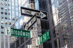 Dimex Vlies Fotótapéta - Brodway Street Sign - 375x250 cm (MS-5-2963)