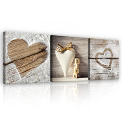 Consalnet Vászonkép 3 darabos, Szív, 3 db 25x25 cm méret (C5-11714S13)