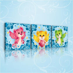 Consalnet Vászonkép 3 darabos, Mackók, 3 db 25x25 cm méret (C5-10298S13)