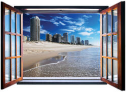 Consalnet Gold Coast Beach, Ausztrália ablakból vlies poszter, fotótapéta 1951VEZ4 /201x145 cm/ (1951-VEZ4)