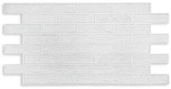 DMS 3D PVC falpanel Fehér tégla mintás, szürke cirom mintával (DMS0036)