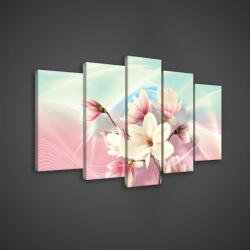 Consalnet Vászonkép 5 darabos, Magnólia 100x60 cm méretben (C5-20031S17)