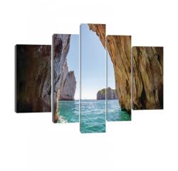 Consalnet Vászonkép, 5 darabos, Kőfalak a tengerben 170x100 cm méretben (C5-20049S4A)