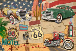 Dimex Vlies Fotótapéta - Route 66 Map Poster - 375x250 cm (MS-5-2144)