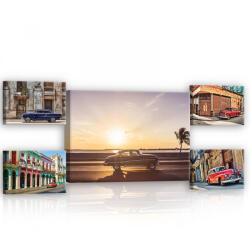 Consalnet Vászonkép, 5 darabos Retró autók variálható elrendezésben (C5-13197S14)
