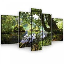 Consalnet Vászonkép, 5 darabos, Erdei patak 170x100 cm méretben (C5-10222S4A)