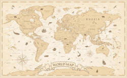 Dimex Vlies Fotótapéta - Vintage Cartoon Map - 375x250 cm (MS-5-1552)