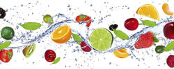 Dimex FRUITS IN WATER fotótapéta, poszter, vlies alapanyag, 375x150 cm (MP-2-0239)