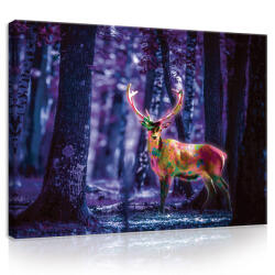 Consalnet Vászonkép, Szarvas az erdőben, 60x40 cm méretben (C5-20296O4)