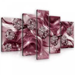 Consalnet Vászonkép, 5 darabos, Vörös absztrakt gyöngyökkel 170x100 cm méretben (C5-10577S4A)