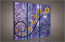 Consalnet Virág minta, 3 darabos vászonkép, 90x80 cm méretben (C5-925S6)