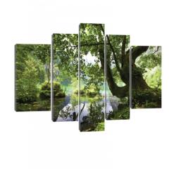 Consalnet Vászonkép, 5 darabos, Erdő folyóval 170x100 cm méretben (C5-20025S4A)
