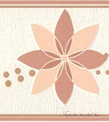 Jász-Iron Beige-barna-halvány rózsaszín virág mintás bordűr (227-075)