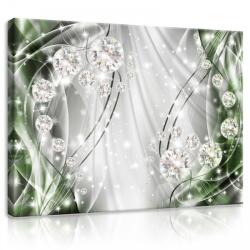 Consalnet Vászonkép, Zöld gyöngyös absztrakt, 100x75 cm méretben (C5-10405O1)