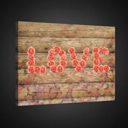 Consalnet Vászonkép, Love felirat rózsákból, 100x75 cm méretben (C5-2342O1)