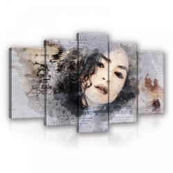 Consalnet Vászonkép 5 darabos, Női portré 100x60 cm méretben (C5-13150S17)