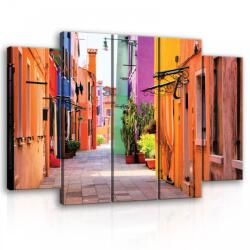 Consalnet Vászonkép, 5 darabos Színes épületek 150x100 cm méretben (C5-10745S12)