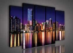 Consalnet Vászonkép, 5 darabos New York fényei 150x100 cm méretben (C5-419S12)