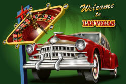 Dimex Vlies Fotótapéta - Las Vegas Retro Poster - 375x250 cm (MS-5-2178)