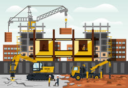 Consalnet Építkezés poszter, fotótapéta, Vlies (104 x 70, 5 cm) (C1-13293VEM)