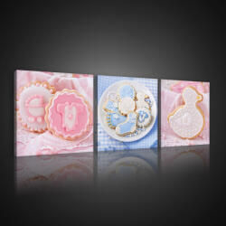 Consalnet Vászonkép 3 darabos, Babaváró, 3 db 25x25 cm méret (C5-10560S13)