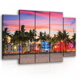 Consalnet Vászonkép, 5 darabos Kivilágított tengerpart 150x100 cm méretben (C5-11756S12)