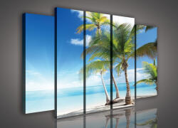 Consalnet Vászonkép, 5 darabos Pálmafák a tengernél 150x100 cm méretben (C5-227S12)