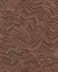 Grandeco Barna-vörös-bézs hullám levél mintás tapéta (Tempo A62103) (A62103)