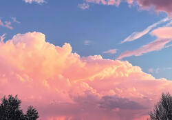 Consalnet Rózsaszín felhő az égen poszter, fotótapéta, Vlies (150 x 105 cm) (C1-15634VX3)