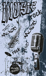 Dimex MUSIC BLUE fotótapéta, poszter, vlies alapanyag, 150x250 cm (MS-2-0329)