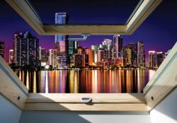 Consalnet Felhőkarcolókra néző ablak poszter, fotótapéta, Vlies (104 x 70, 5 cm) (C1-10418VEM)