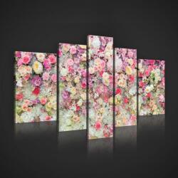 Consalnet Vászonkép, 5 darabos, Virágok 170x100 cm méretben (C5-2431S4A)