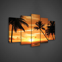 Consalnet Vászonkép 5 darabos, Pálmafás tengerpart 100x60 cm méretben (C5-20039S17)