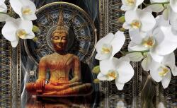 Consalnet Buddha virágokkal poszter, fotótapéta (208 x 146 cm) (C1-3162VEXL)