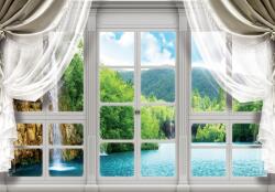 Consalnet Vízesés az ablakon át poszter, fotótapéta, Vlies (100 x 75 cm) (C1-10626VX2)