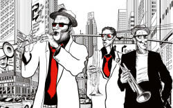 Dimex JAZZ BAND fotótapéta, poszter, vlies alapanyag, 375x250 cm (MS-5-2931)
