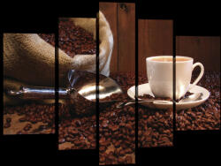 Consalnet Vászonkép, 5 darabos, Kávé 170x100 cm méretben (C5-20228S4A)