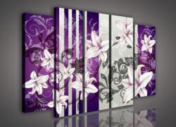 Consalnet Vászonkép, 5 darabos Liliom minta 150x100 cm méretben (C5-952S12)