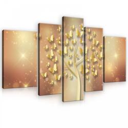 Consalnet Vászonkép, 5 darabos, Pillangó fa 170x100 cm méretben (C5-10061S4A)