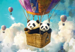 Consalnet Pandák a léggömben poszter, fotótapéta, Vlies (200 x 140 cm) (C1-15629VX4)
