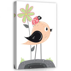 Consalnet Kis madár katicával, vászonkép, 40x60 cm méretben (C5-12104O4)
