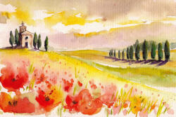 Dimex Vlies Fotótapéta - Landscape with cypress trees - 375x250 cm (MS-5-2042)