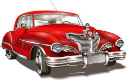 Dimex Vlies Fotótapéta - Retro Car on Grey - 375x250 cm (MS-5-2200)