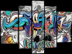 Consalnet Vászonkép, 5 darabos, Graffiti 170x100 cm méretben (C5-20206S4A)