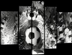 Consalnet Vászonkép, 5 darabos, Focilabdák a puzzle alagútban 170x100 cm méretben (C5-20096S4A)